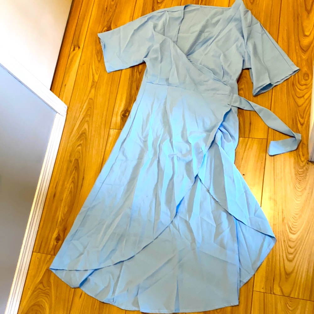 Beautiful blue wrap dress